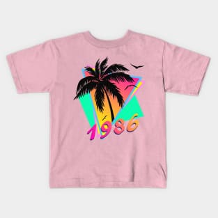 1986 Tropical Sunset Kids T-Shirt